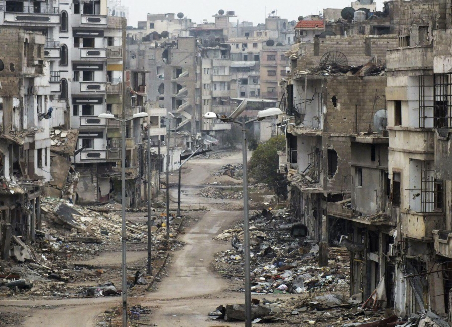 چشم انداز ویران در سوریه.